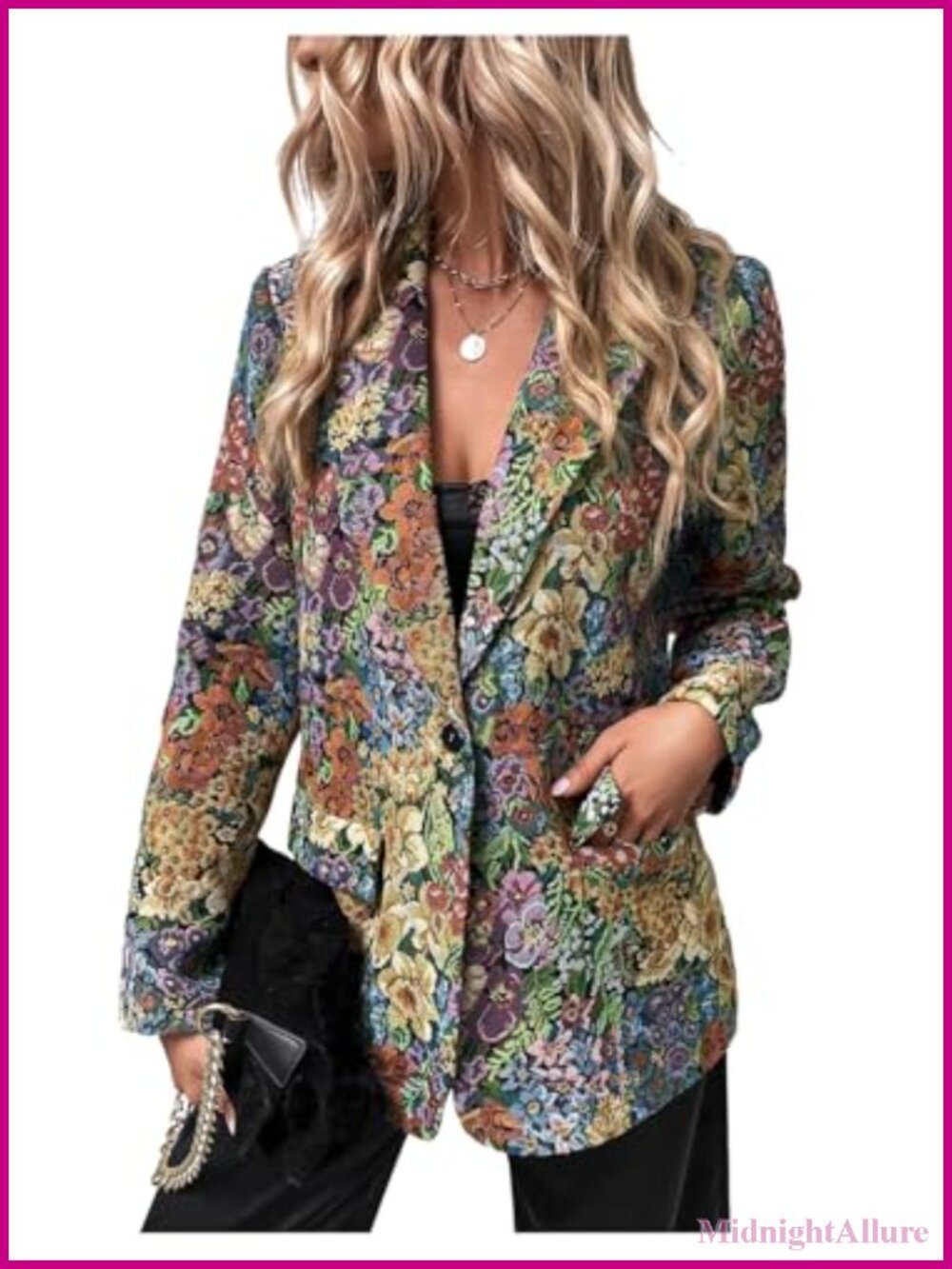 Floerns Women's Casual Long Sleeve Graphic Blazer Work Suit Jacket